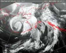 Ioke como ciclón extratropical en Alaska el 7 de septiembre