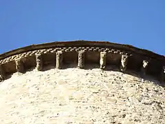 Canecillos del ábside mayor de la catedral de Jaca (siglo XI), escultura románica.