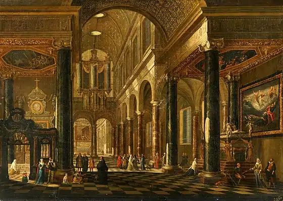 Interior de la iglesia jesuita en Amberes