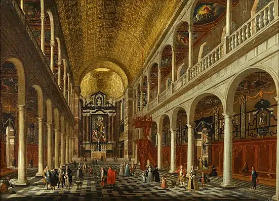 Interior de la iglesia jesuita en Amberes