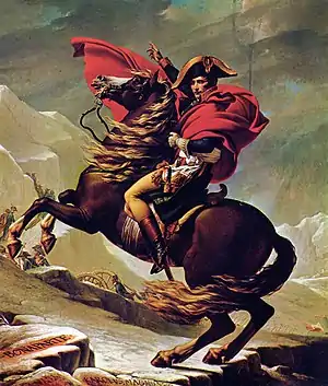 Napoleón cruzando los Alpes, de Jacques-Louis David (1801-1805).