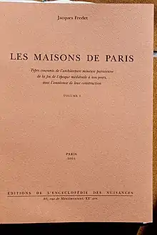 Les Maisons de Paris por Jacques Fredet.