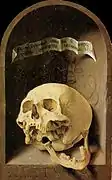 Naturaleza muerta con cráneo (1517), de Jan Gossaert, Museo del Louvre, París