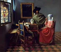 Dama bebiendo con un caballero, 1660.