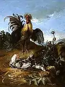Gallo y gallina, de Jean-Baptiste Oudry