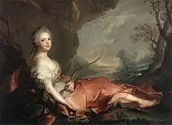 María Adelaida representada como la diosa Diana por Jean-Marc Nattier.