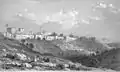 Estampa titulada "Jerusalén vista desde el Monte Sion", 1845.