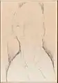 Amedeo Modigliani, Mujer joven en un busto, París, 1918, grafito sobre papel, 41 x 29 cm, depósito de la Fundación Pro-Mahj.