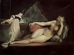 Desnudo echado mientras una mujer toca el piano (1800), Colección Ganz, Chicago.