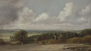 Escena de arado en Suffolk, de Constable, 1824-1825.