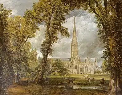 La catedral de Salisbury, vista desde el jardín del palacio arzobispal, cuadro de John Constable.
