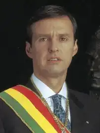 Jorge Quiroga Ramírez(2001-2002)sucesor de Hugo Banzer Suárez