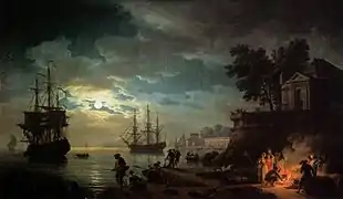 Seaport by Moonlight de Claude Joseph Vernet
