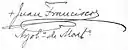 Firma de Juan Francisco Aragone