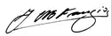 Firma de Juan Manuel Fangio