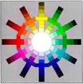 Dodecagrama RGB de Küppers, con claro-oscuros escalonados