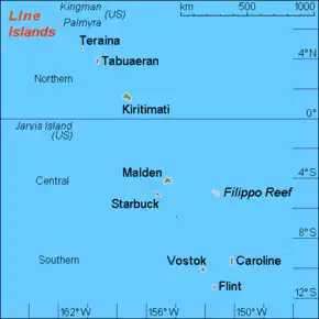 Mapa de las  islas de la Línea