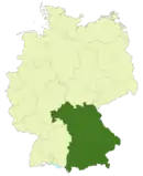 Map of Germany: Bavarian soccer association highlighted