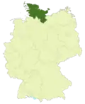 Map of Germany:Position of Schleswig-Holstein highlighted