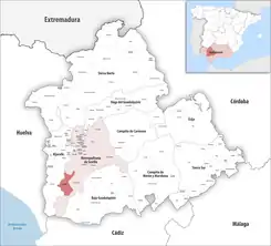 Extensión del municipio en la provincia.