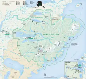 Mapa del parque nacional y reserva