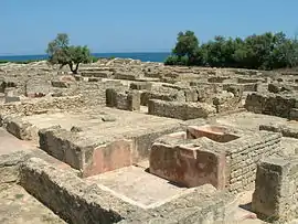 Vista de las ruinas de la ciudad púnica de Kerkouane (Cabo Bon).