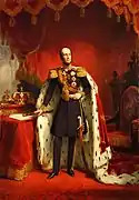 El rojo como símbolo de poder: Guillermo II de los Países Bajos, en un retrato de 1849