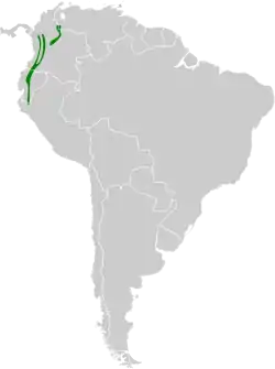 Distribución geográfica del hemispingo capirotado.