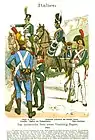 Cazadores a caballo, gendarmes y otros cuerpos italianos, 1812.