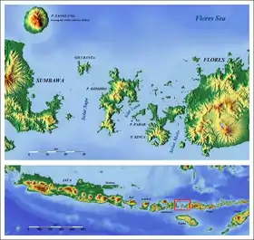 Localización en un mapa topográfico de la región