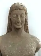 Kuros hallado en el Ptoión y conservado en el Museo Arqueológico de Tebas.