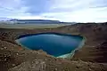 Lago verde en el cráter de Víti