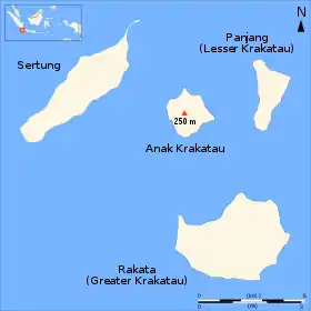 Mapa del archipiélago Krakatoa
