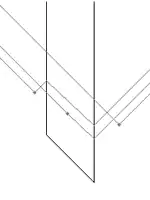 Este diagrama de espaciotiempo demuestra la estructura causal de un tubo de Krásnikov; la línea en forma de "U" sería el límite del dispositivo "tubular" , mientras que las líneas diagonales que interseca representan en sus puntos las partes delanteras de conos de luz.