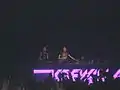 Krewella actuando en directo en diciembre de 2012.
