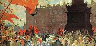 Festival del II Congreso del Comintern en la Plaza Uritski (1921).