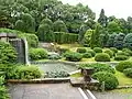 Jardín hundido en el Jardín Botánico de Kioto.