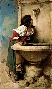 Joven romana en la fuente (1875) Museo Metropolitano de Arte