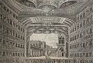 Teatro La Fenice, clásico modelo a la italiana, inaugurado en Venecia en 1792, obra del arquitecto Giannantonio Selva.