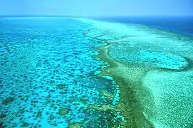 Great Barrier Reef, que se extiende a lo largo de la mayor parte de la costa oriental.