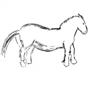 Caballo grabado,panel 50.