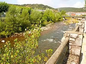 El río Bernesga a su paso por La Pola de Gordón