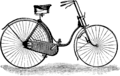 Bicicleta de seguridad femenina, con el marco abierto (1889).
