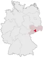 Localización del distrito de Freiberg en Alemania