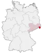 Lage des Landkreises Löbau-Zittau in Deutschland