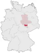 Ubicación del distrito de Merseburg-Querfurt en Alemania