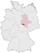 Localización del distrito Sangerhausen en Alemania