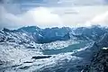 Vista del lago Bianco desde el teleférico de Diavolezza