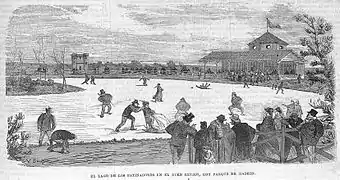 Lago de los patinadores en el Buen Retiro, La Ilustración de Madrid, 1870.