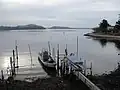 Vista del lago desde un embarcadero.